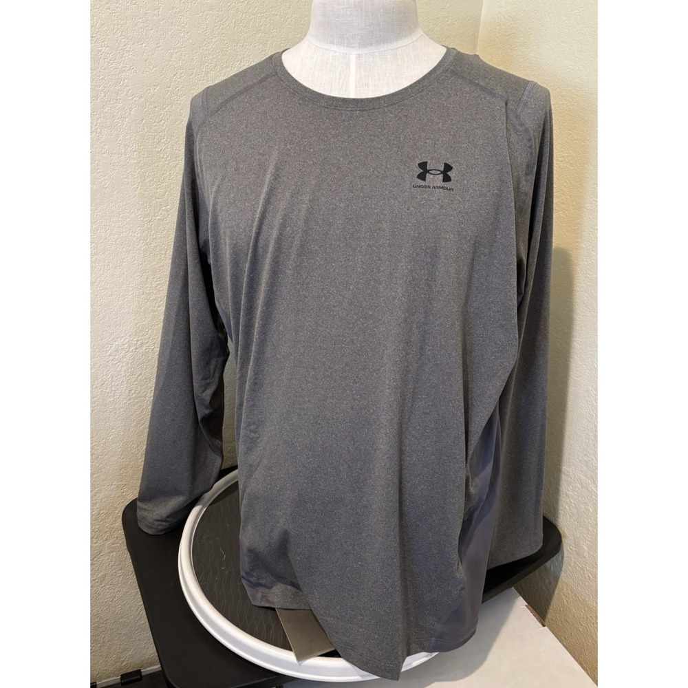 Under Armour Men HeatGear Armour Compression 4XL Long Sleeve Gray Shirt 1361524